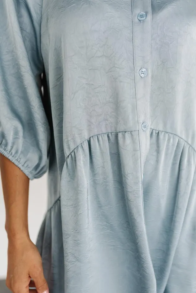 Baltic Born Short Dresses Women Janice Button Dress Blue