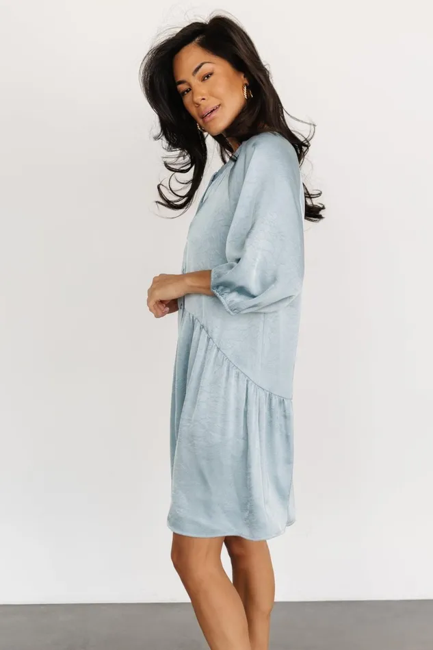 Baltic Born Short Dresses Women Janice Button Dress Blue