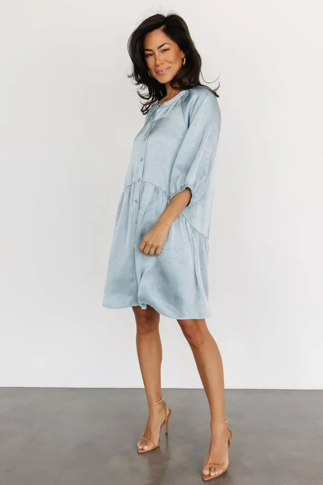 Baltic Born Short Dresses Women Janice Button Dress Blue