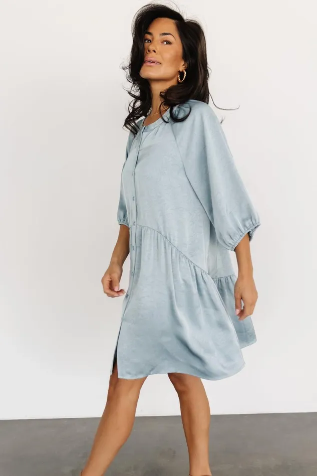 Baltic Born Short Dresses Women Janice Button Dress Blue