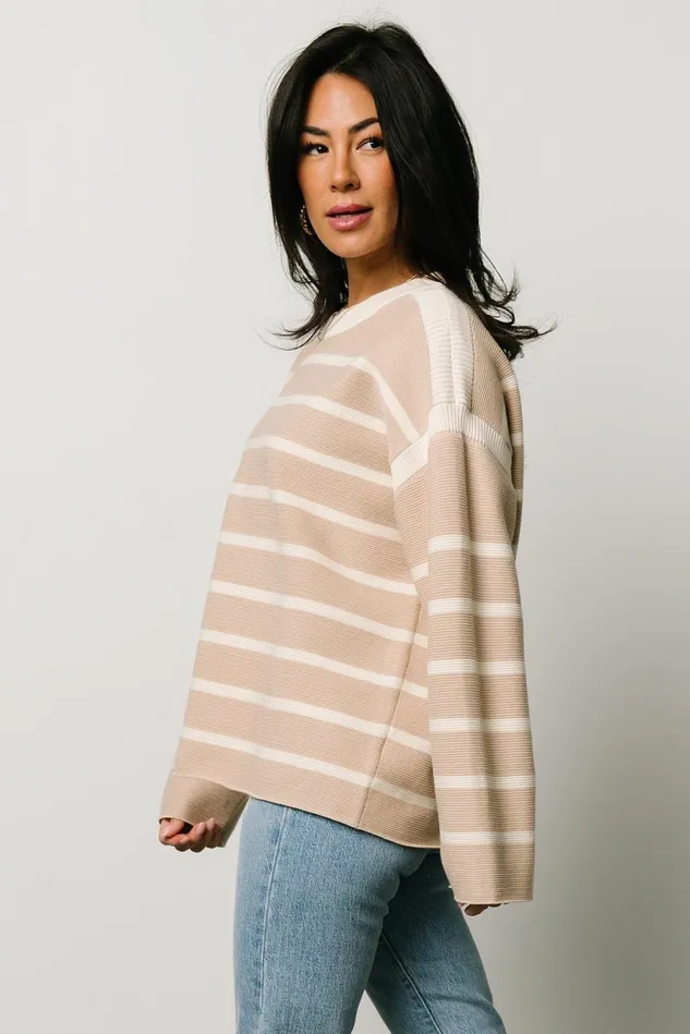 Baltic Born Sweaters Women Conway Striped Sweater Natural Baltic Born Sweaters Women Conway Striped Sweater Natural