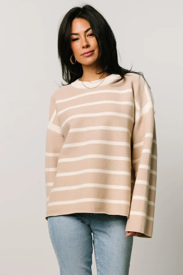 Baltic Born Sweaters Women Conway Striped Sweater Natural Baltic Born Sweaters Women Conway Striped Sweater Natural