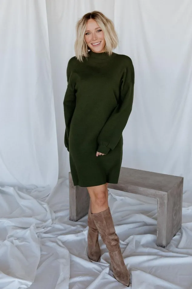 Baltic Born Sweaters Women Jennings Sweater Dress Deep Olive
