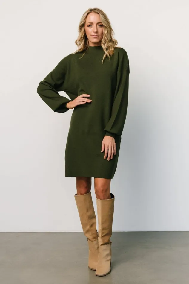 Baltic Born Sweaters Women Jennings Sweater Dress Deep Olive Baltic Born Sweaters Women Jennings Sweater Dress Deep Olive