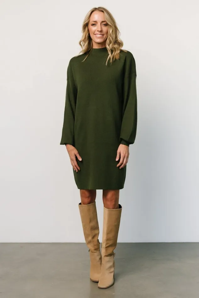 Baltic Born Sweaters Women Jennings Sweater Dress Deep Olive Baltic Born Sweaters Women Jennings Sweater Dress Deep Olive