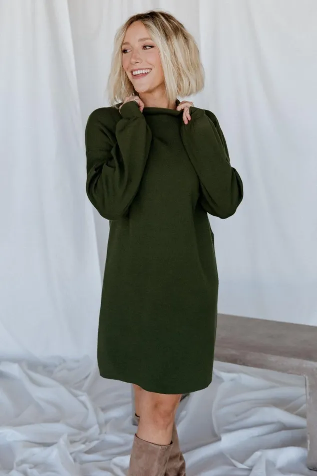 Baltic Born Sweaters Women Jennings Sweater Dress Deep Olive Baltic Born Sweaters Women Jennings Sweater Dress Deep Olive