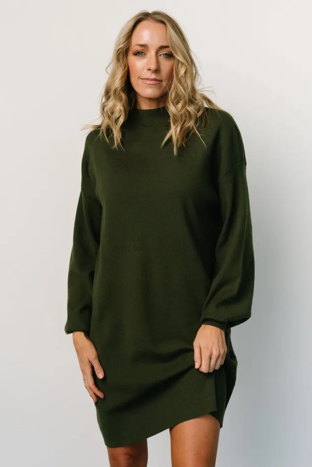Baltic Born Sweaters Women Jennings Sweater Dress Deep Olive Baltic Born Sweaters Women Jennings Sweater Dress Deep Olive