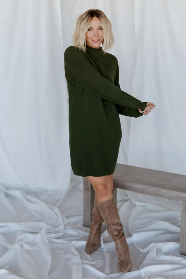 Baltic Born Sweaters Women Jennings Sweater Dress Deep Olive Baltic Born Sweaters Women Jennings Sweater Dress Deep Olive