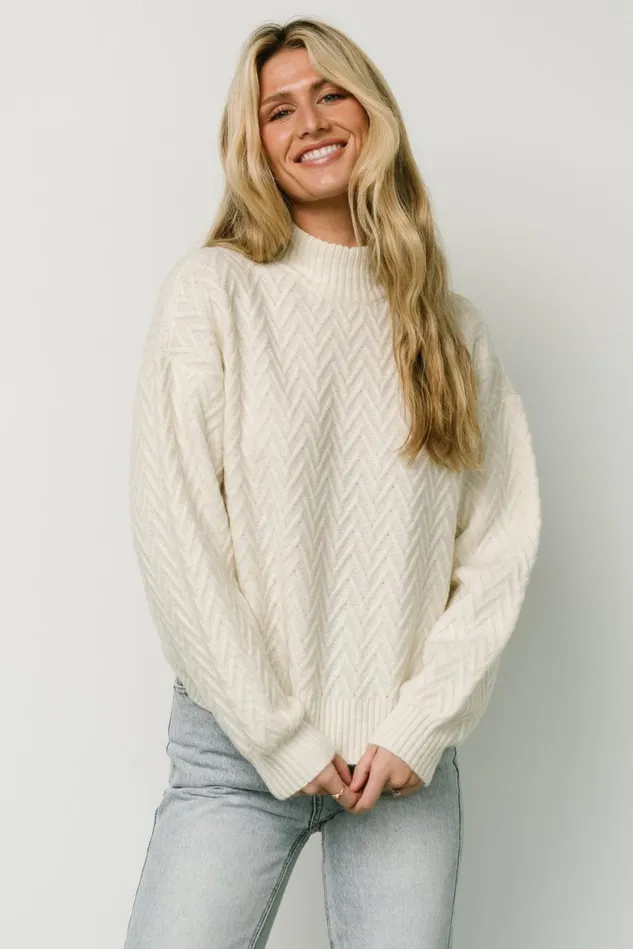 Baltic Born Sweaters Women McRae Knit Sweater Ivory