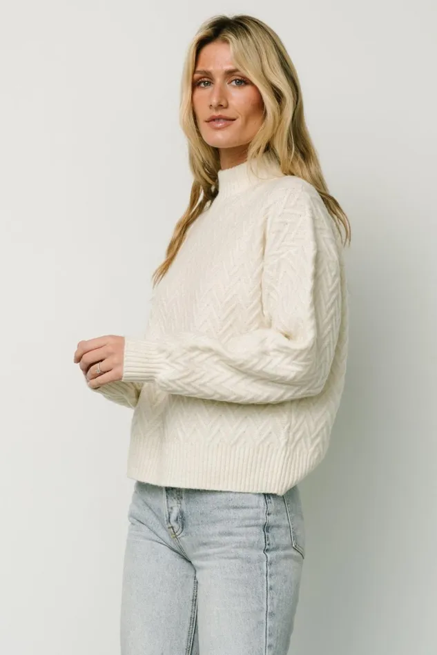 Baltic Born Sweaters Women McRae Knit Sweater Ivory Baltic Born Sweaters Women McRae Knit Sweater Ivory