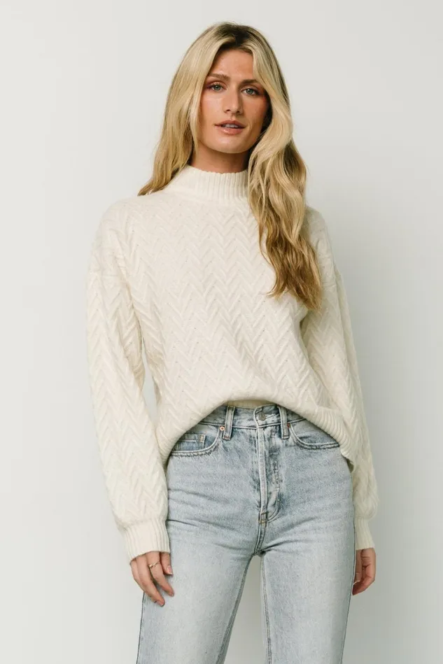 Baltic Born Sweaters Women McRae Knit Sweater Ivory Baltic Born Sweaters Women McRae Knit Sweater Ivory