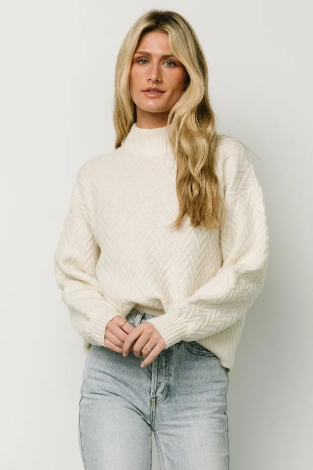 Baltic Born Sweaters Women McRae Knit Sweater Ivory Baltic Born Sweaters Women McRae Knit Sweater Ivory