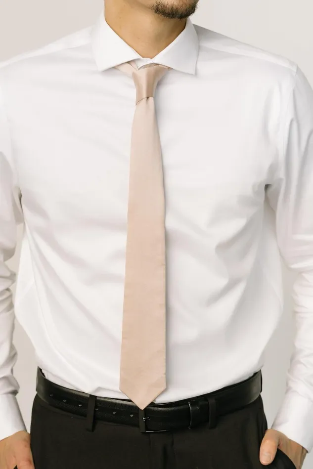 Baltic Born Ties Women Classic Satin Tie Champagne