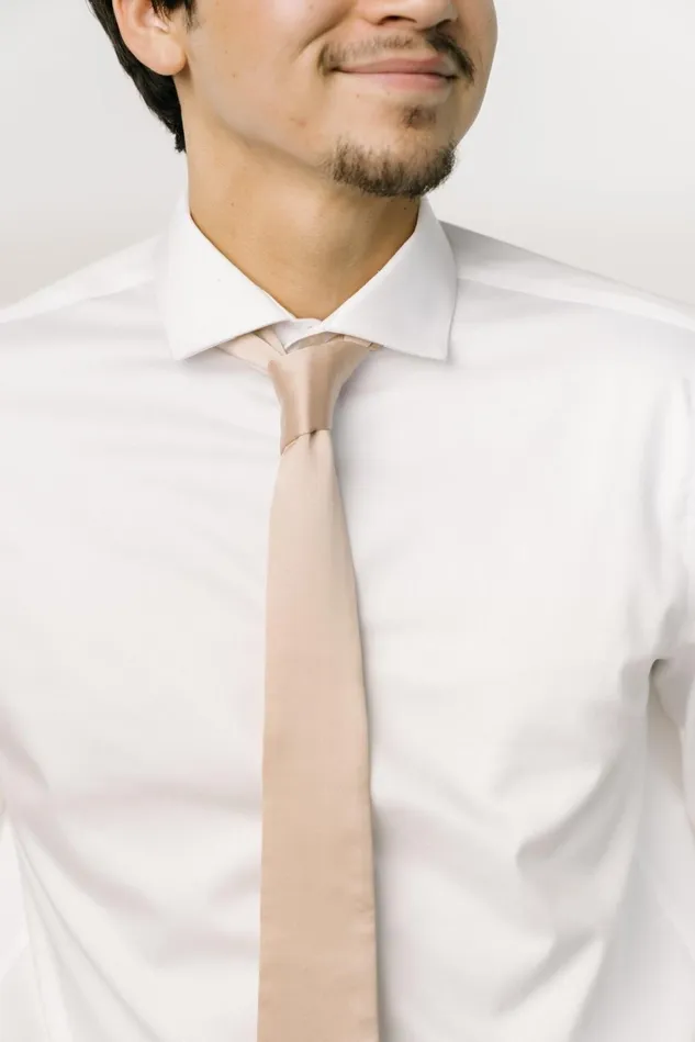Baltic Born Ties Women Classic Satin Tie Champagne