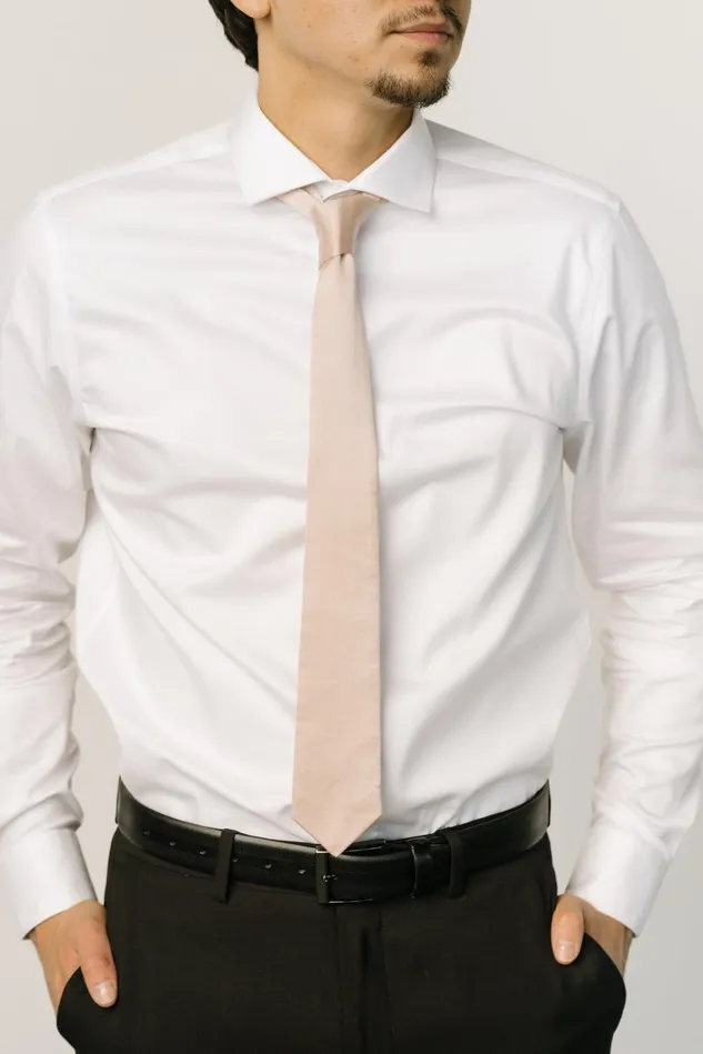 Baltic Born Ties Women Classic Satin Tie Champagne