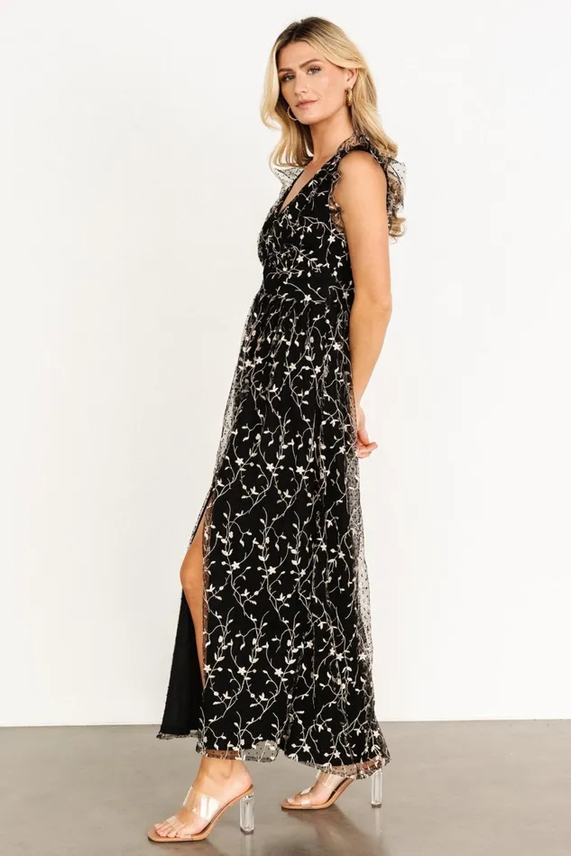 Baltic Born Tulle Styles Women Orza Embroidered Maxi Dress Black Baltic Born Tulle Styles Women Orza Embroidered Maxi Dress Black