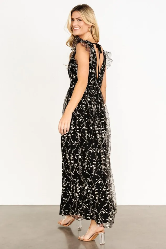 Baltic Born Tulle Styles Women Orza Embroidered Maxi Dress Black Baltic Born Tulle Styles Women Orza Embroidered Maxi Dress Black