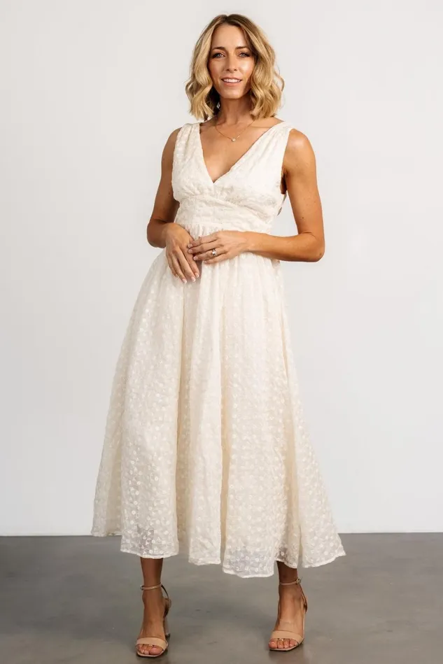 Baltic Born Tulle Styles Women Thalia Embroidered Tank Midi Dress Vintage Cream Baltic Born Tulle Styles Women Thalia Embroidered Tank Midi Dress Vintage Cream