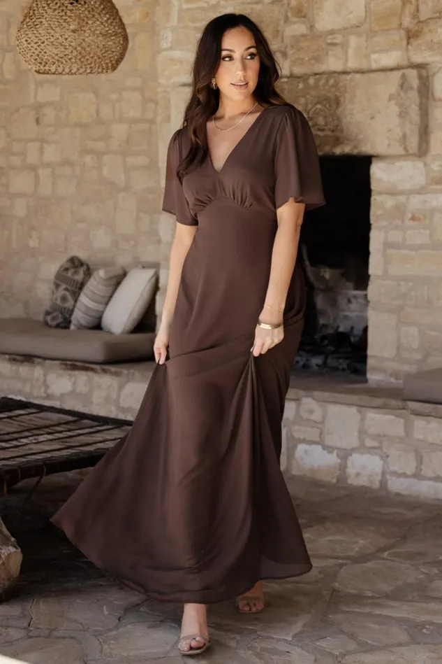 Baltic Born Wedding Guest Women Esti Maxi Dress Espresso Baltic Born Wedding Guest Women Esti Maxi Dress Espresso