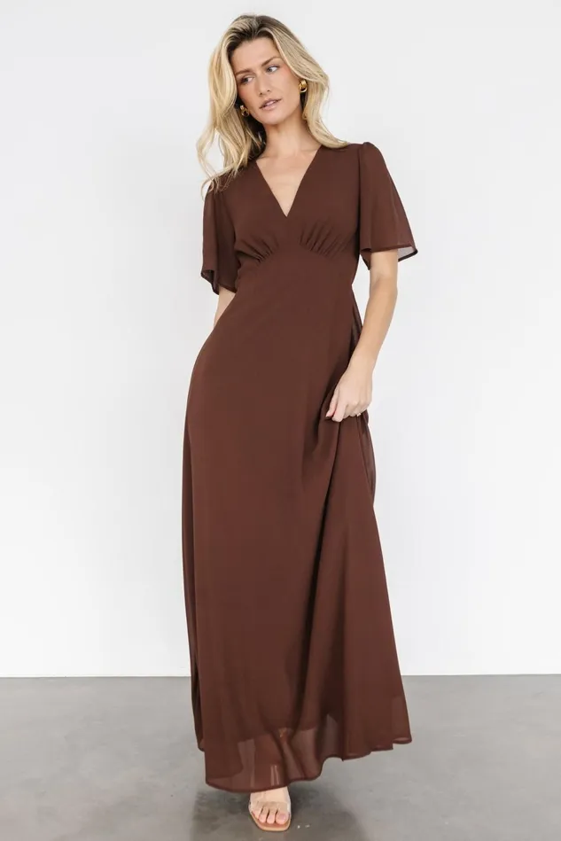 Baltic Born Wedding Guest Women Esti Maxi Dress Espresso Baltic Born Wedding Guest Women Esti Maxi Dress Espresso