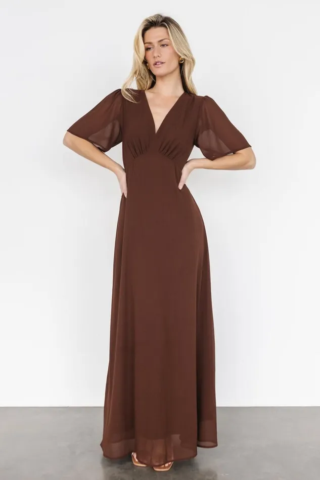 Baltic Born Wedding Guest Women Esti Maxi Dress Espresso Baltic Born Wedding Guest Women Esti Maxi Dress Espresso