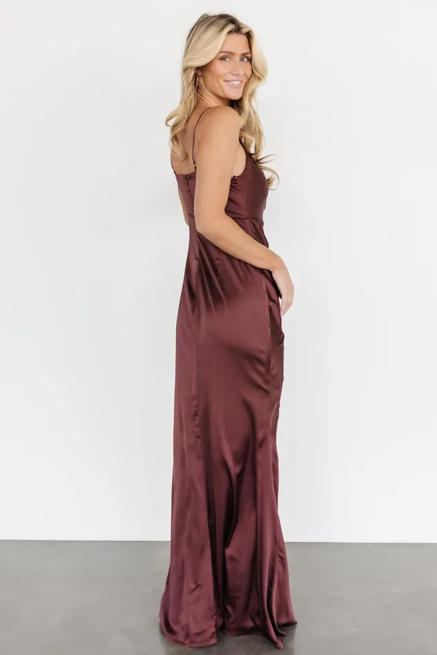 Baltic Born Wedding Guest Women Monet Satin Gown Clove