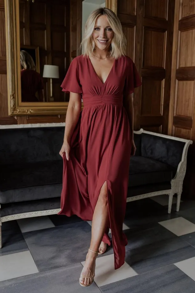 Baltic Born Wedding Guest Women Ramona Maxi Dress Terracotta