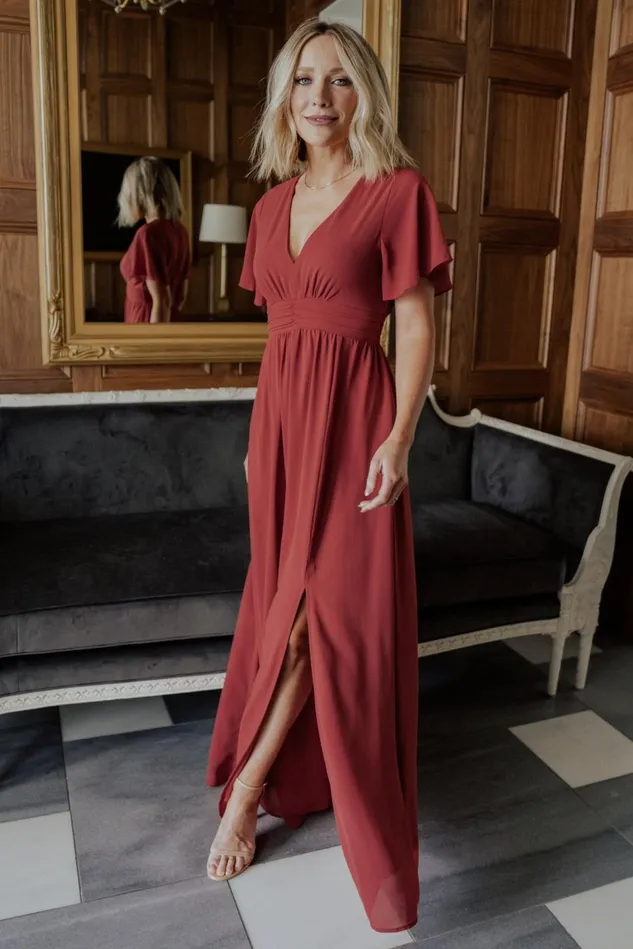 Baltic Born Wedding Guest Women Ramona Maxi Dress Terracotta