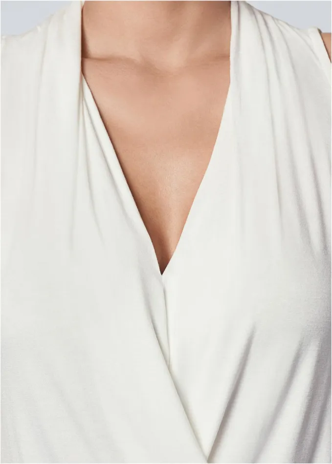 BANDED BOTTOM DRESS Cream Women VENUS Casual Dresses