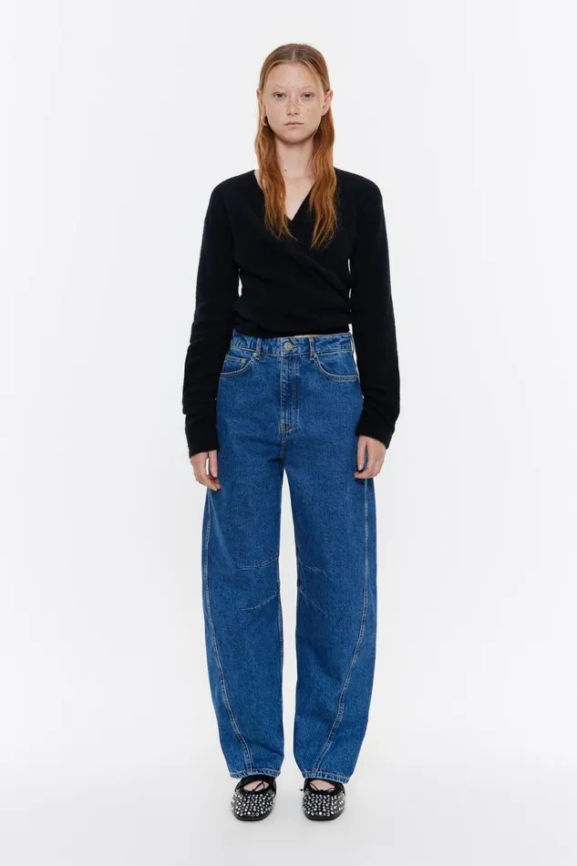 BARREL 8211 Blue Midrise Jeans Medium Blue Women Bimba Y Lola Denim BARREL 8211 Blue Midrise Jeans Medium Blue Women Bimba Y Lola Denim