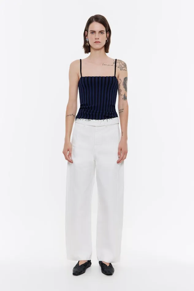 BARREL 8211 White Belted Jeans White Women Bimba Y Lola Trousers