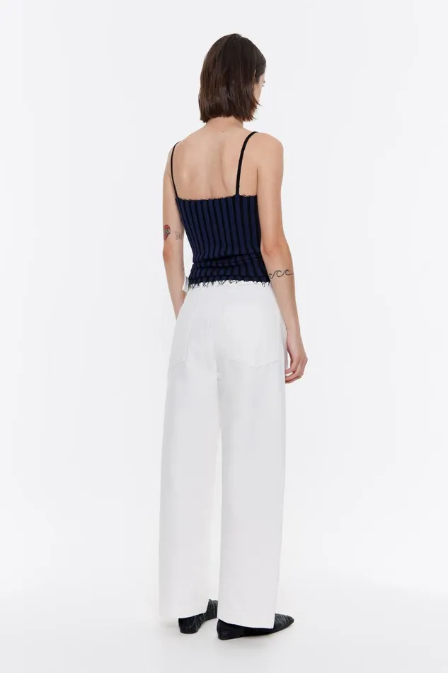 BARREL 8211 White Belted Jeans White Women Bimba Y Lola Trousers