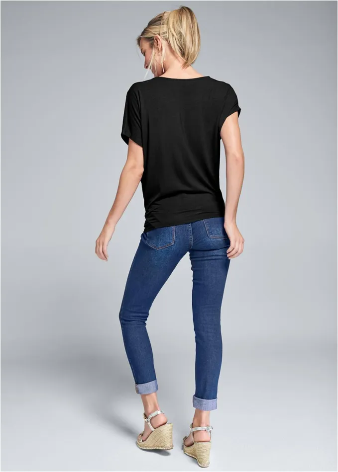 BASIC FLOUNCE TOP Black Women VENUS Casual Tops