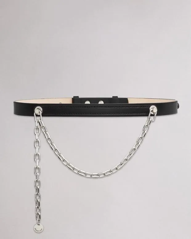 Belts Women Rag and Bone Mari Leather Belt Black