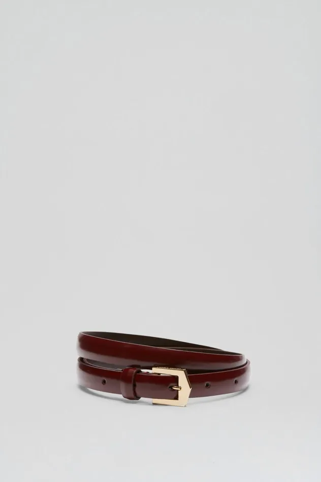 Belts Women Scanlan Theodore POINTED BUCKLE BELT 15 Bordo