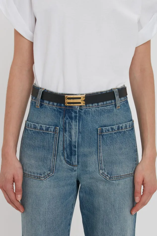 Belts Women Victoria Beckham Frame Belt In Black Leather Belts Women Victoria Beckham Frame Belt In Black Leather