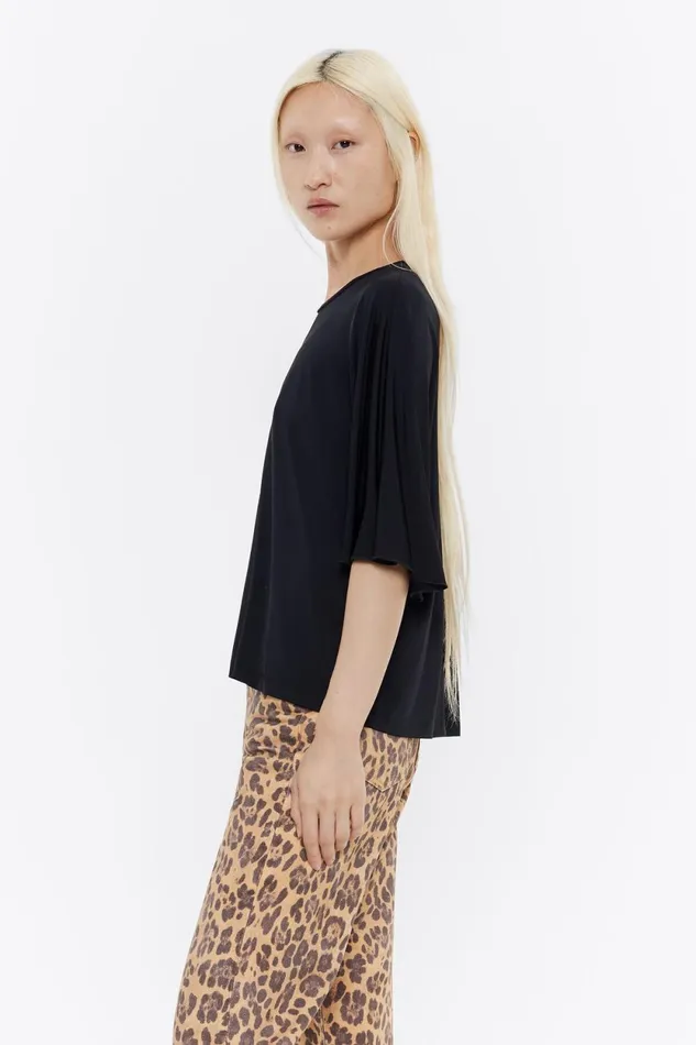 Black Boxy Tshirt Black Women Bimba Y Lola TShirts Black Boxy Tshirt Black Women Bimba Y Lola TShirts