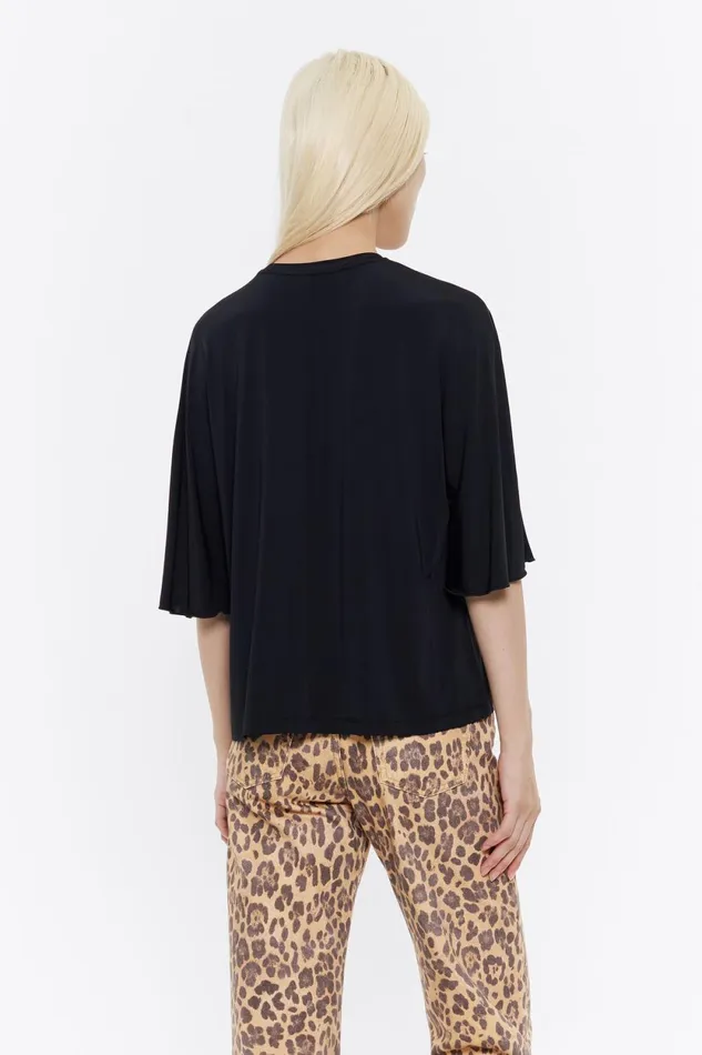 Black Boxy Tshirt Black Women Bimba Y Lola TShirts Black Boxy Tshirt Black Women Bimba Y Lola TShirts