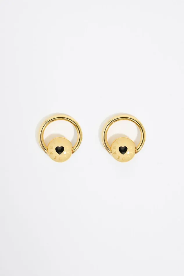 Black Candy Logo Hoop Earrings Black Women Bimba Y Lola Jewelry