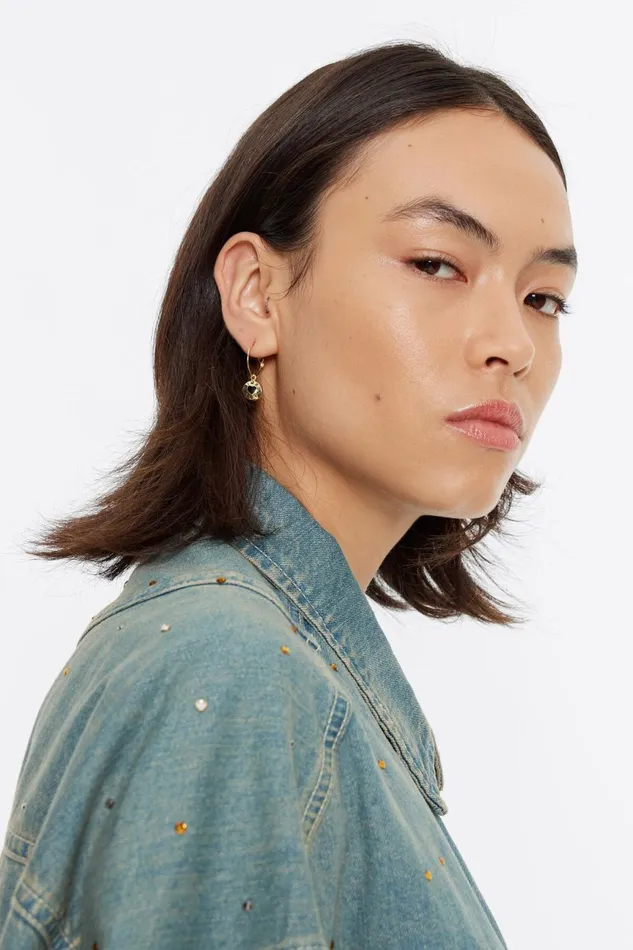 Black Heart Candy Logo Hoop Earrings Gold Women Bimba Y Lola Jewelry Black Heart Candy Logo Hoop Earrings Gold Women Bimba Y Lola Jewelry