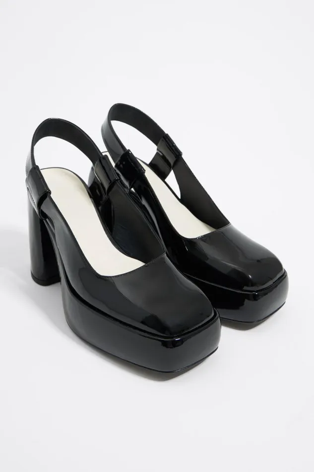 Black Lacquer Slingback Court Shoe Black Women Bimba Y Lola Court Shoes Black Lacquer Slingback Court Shoe Black Women Bimba Y Lola Court Shoes