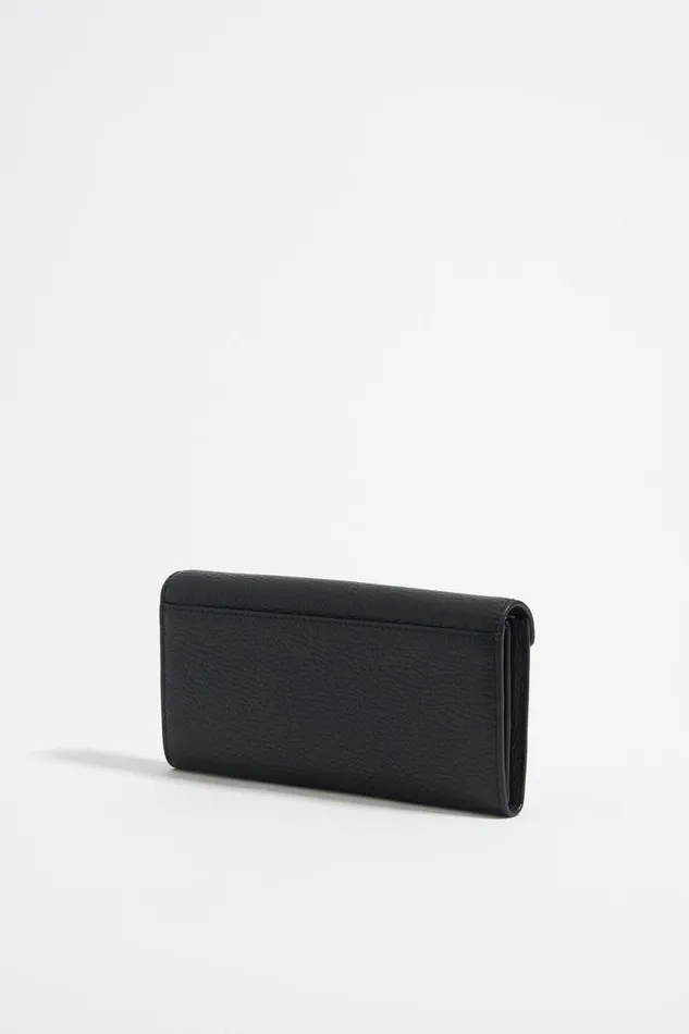 Black Leather Continental Wallet Black Women Bimba Y Lola Billfolds Black Leather Continental Wallet Black Women Bimba Y Lola Billfolds