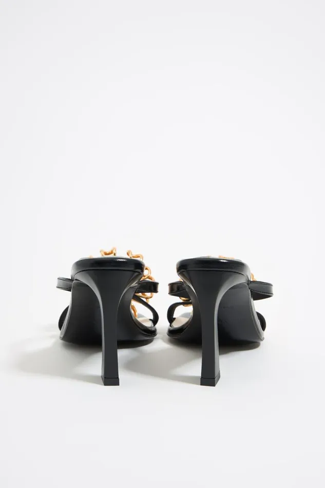 Black Leather Strappy Sandal With Flower Black Women Bimba Y Lola Sandals Black Leather Strappy Sandal With Flower Black Women Bimba Y Lola Sandals