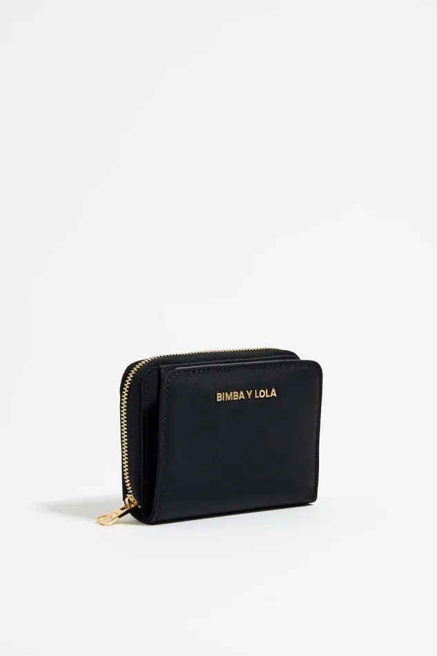 Black Nylon Flap Purse Black Women Bimba Y Lola Wallets And Coin Purses