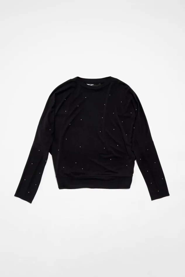 Black Stones Tshirt Washed Black Women Bimba Y Lola TShirts Black Stones Tshirt Washed Black Women Bimba Y Lola TShirts