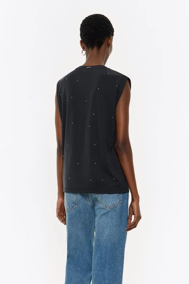 Black Stones Tshirt Washed Black Women Bimba Y Lola TShirts Black Stones Tshirt Washed Black Women Bimba Y Lola TShirts