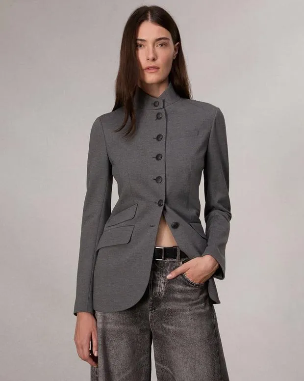 Blazers and Vests Women Rag and Bone Slade Ponte Blazer Charcoal