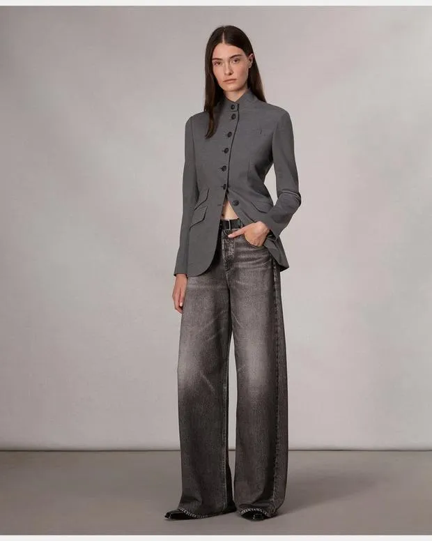 Blazers and Vests Women Rag and Bone Slade Ponte Blazer Charcoal