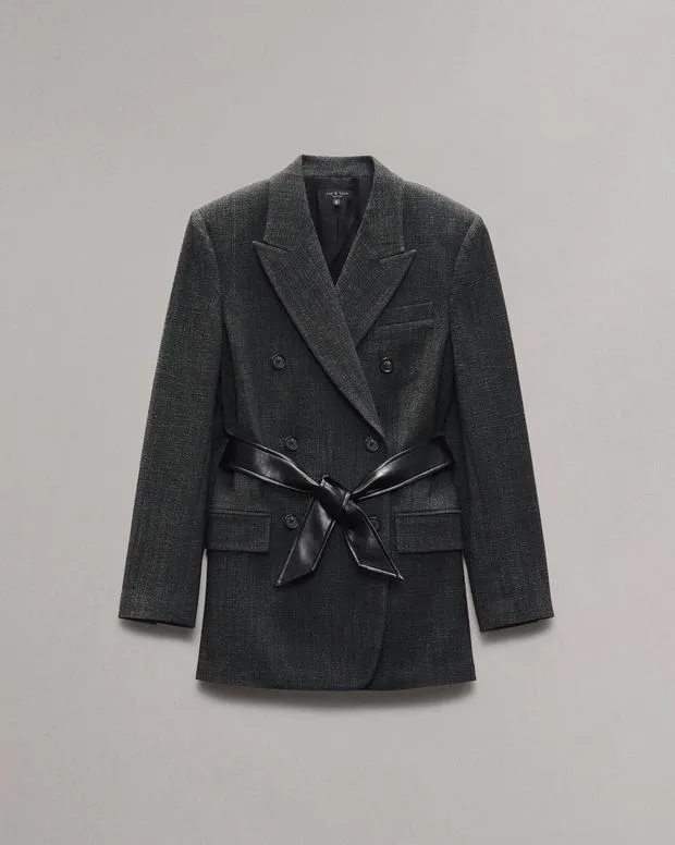 Blazers and Vests Women Rag and Bone Virginia Plaid Blazer Black