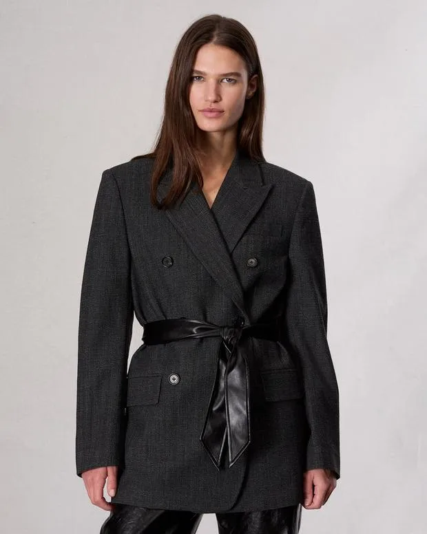 Blazers and Vests Women Rag and Bone Virginia Plaid Blazer Black